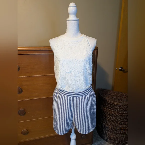 White Boho Lace Loose Fit Tank Top Halter Top Neck XXL - Picture 3 of 15